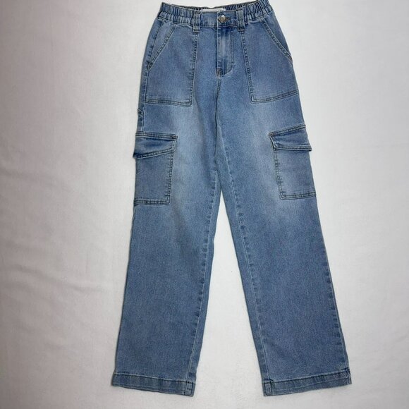Gogo Jeans Skater Jean Collection Size 00/23 Light Wash Y2K Wide Leg Cargo Style - Picture 1 of 10